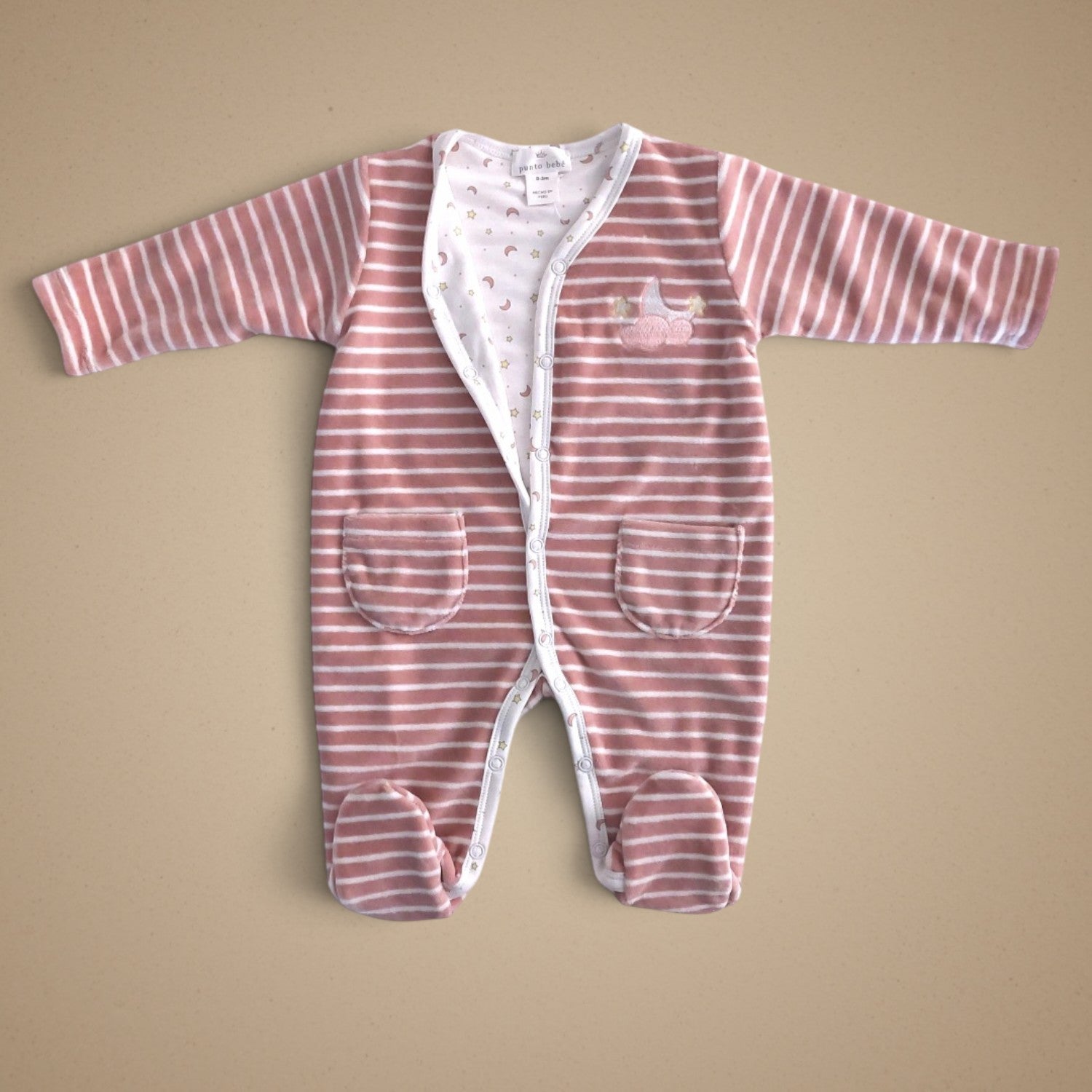 Enterizo Reversible Estrellas Rosado
