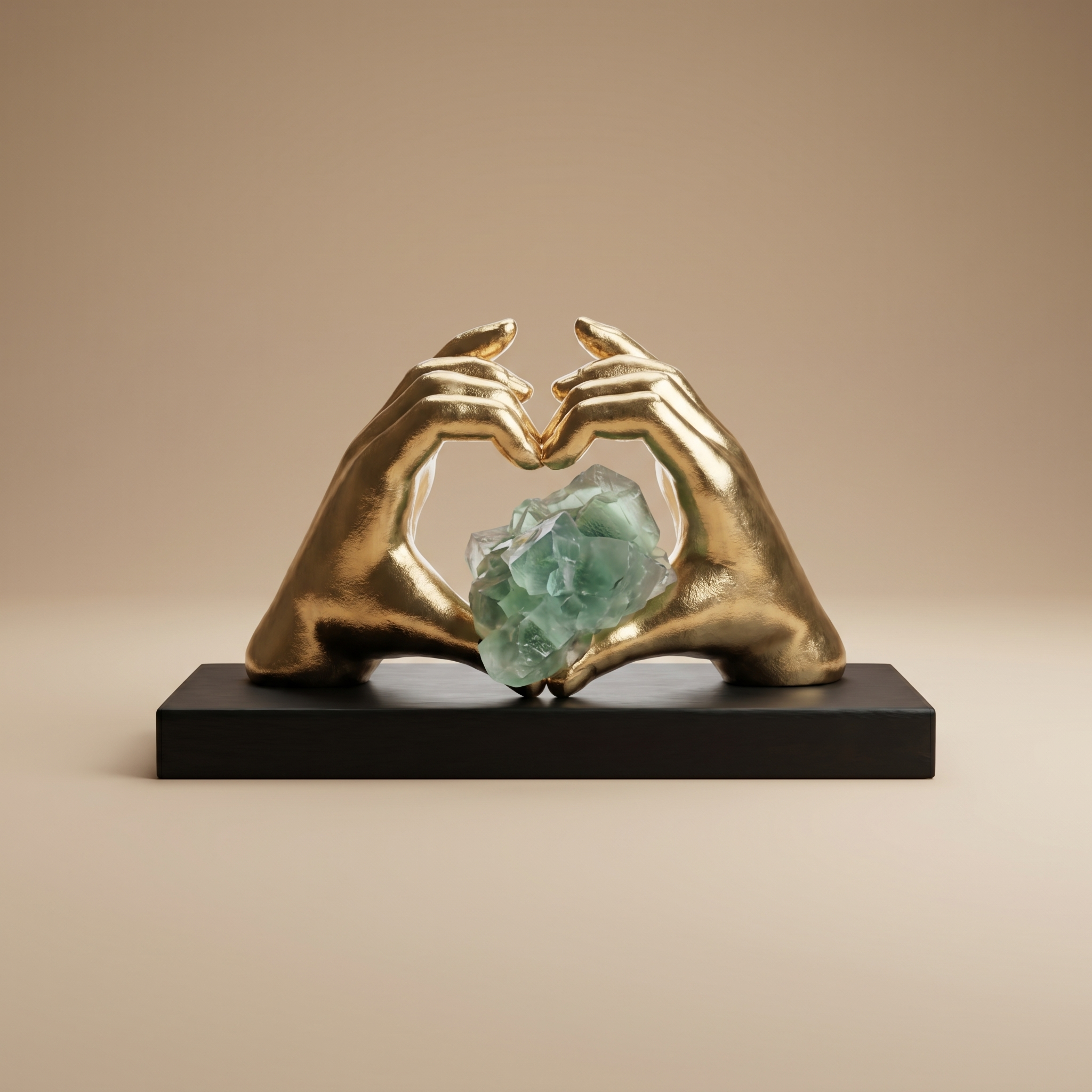 Escultura Manos Fluorita