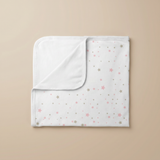 MANTA PIMA CON PLUSH ESTRELLAS ROSA CON BEIGE