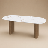 Mesa de comedor Santiago Tablero de Cerámica Blanca