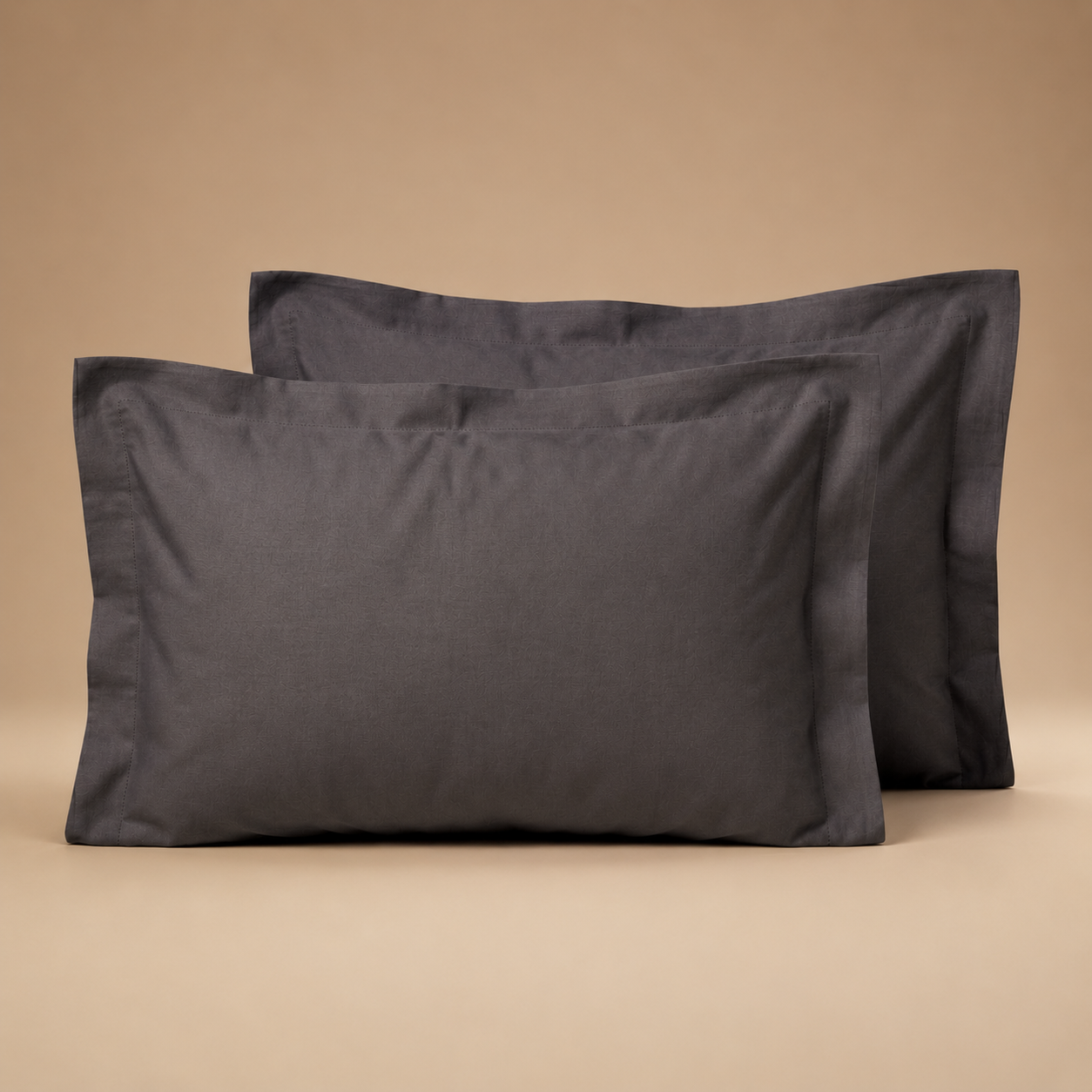 PACK DE FUNDAS SHAMS KING 400 HILOS CHARCOAL