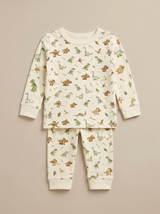 PIJAMA POLO MANGA LARGA Y PANTALÓN DINOSAURIOS 100% ALGODÓN PIMA