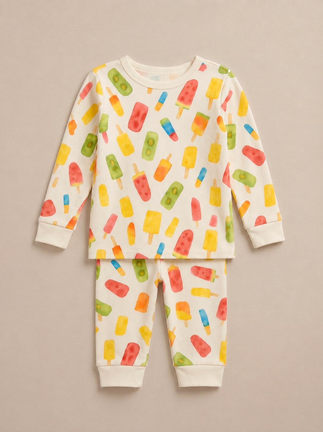 PIJAMA POLO MANGA LARGA Y PANTALÓN HELADOS 100% ALGODÓN PIMA