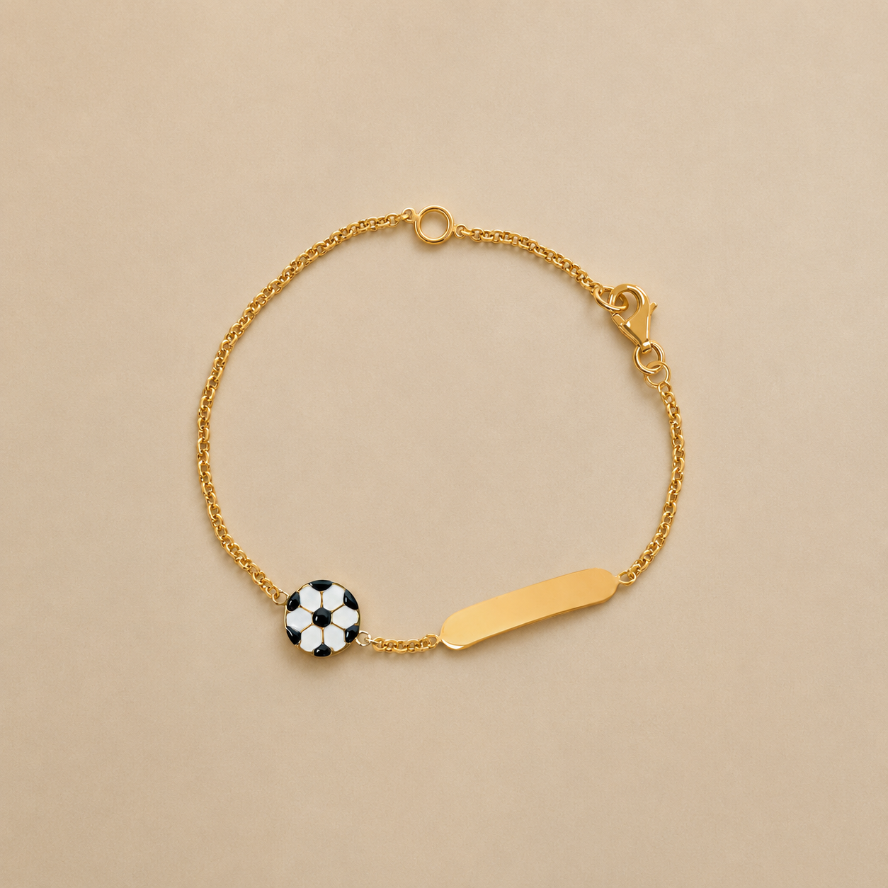 Pulsera Pelota de Futbol y Placa