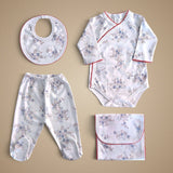 Set x4 Flores Azul