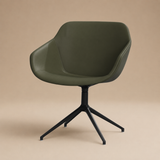Silla de comedor Vienna con función giratoria Cuero Verde Oliva