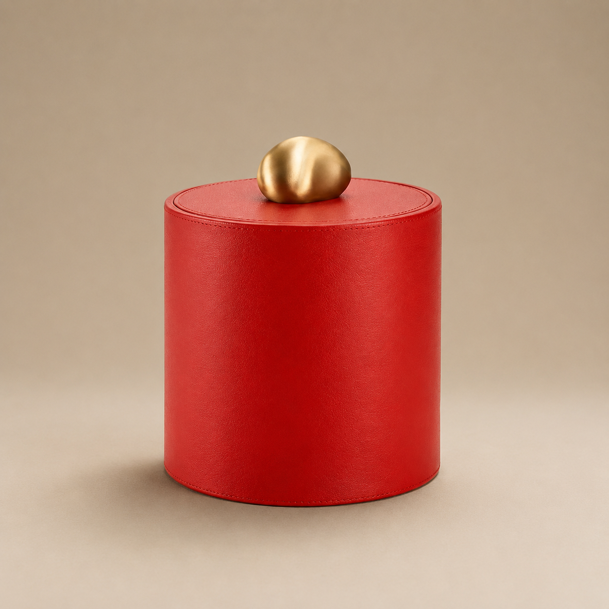 Trinket Box Red Pebbled Leather
