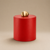 Trinket Box Red Pebbled Leather